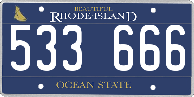 RI license plate 533666