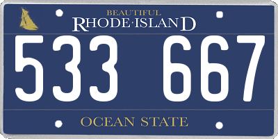 RI license plate 533667