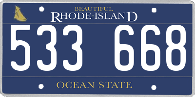 RI license plate 533668