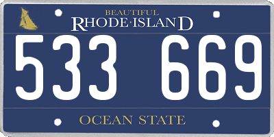 RI license plate 533669