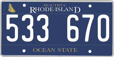 RI license plate 533670