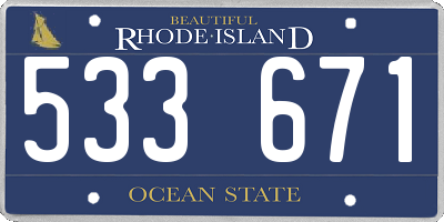 RI license plate 533671