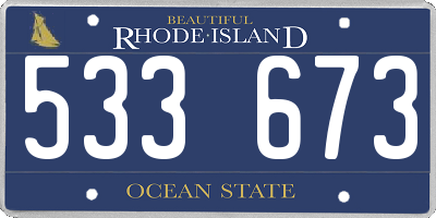 RI license plate 533673
