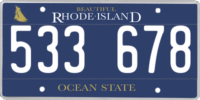 RI license plate 533678