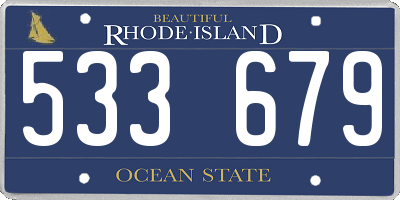 RI license plate 533679