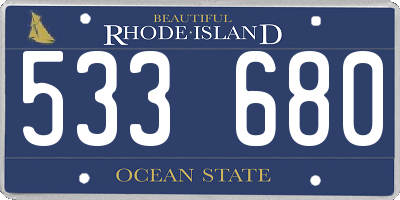 RI license plate 533680