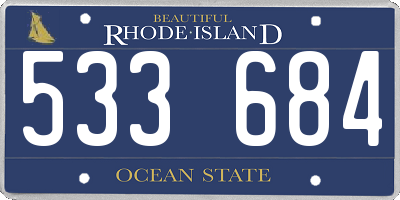 RI license plate 533684