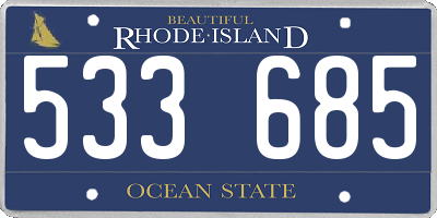 RI license plate 533685