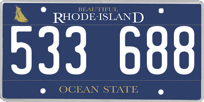 RI license plate 533688