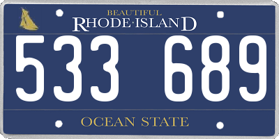 RI license plate 533689