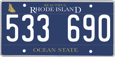 RI license plate 533690