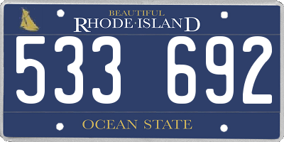 RI license plate 533692