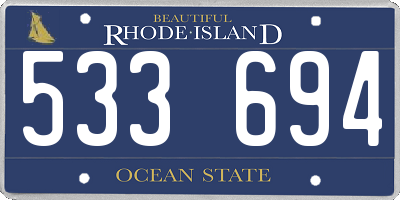 RI license plate 533694