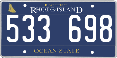RI license plate 533698
