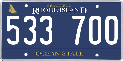RI license plate 533700