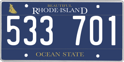 RI license plate 533701