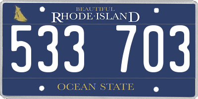 RI license plate 533703