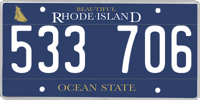 RI license plate 533706