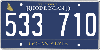 RI license plate 533710