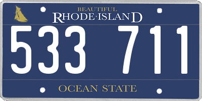 RI license plate 533711