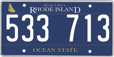 RI license plate 533713