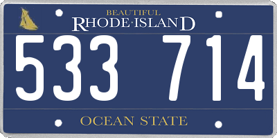 RI license plate 533714