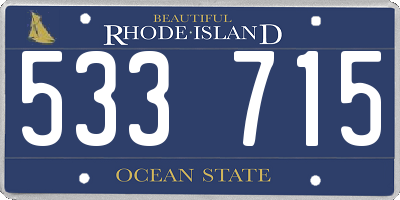 RI license plate 533715