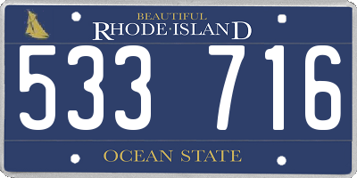 RI license plate 533716