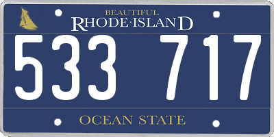 RI license plate 533717
