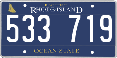 RI license plate 533719