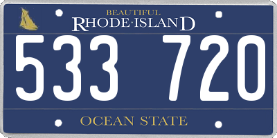 RI license plate 533720