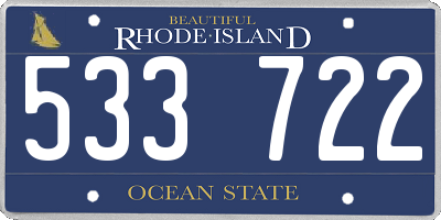 RI license plate 533722