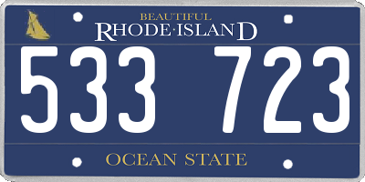 RI license plate 533723
