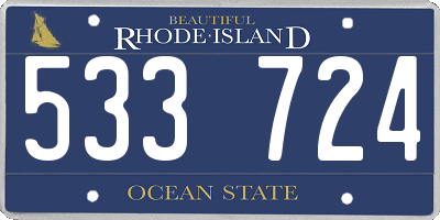 RI license plate 533724