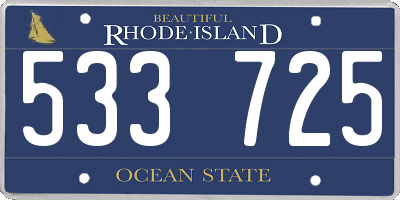 RI license plate 533725