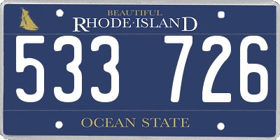 RI license plate 533726