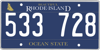 RI license plate 533728