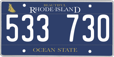 RI license plate 533730