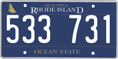 RI license plate 533731