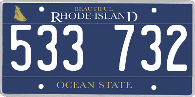 RI license plate 533732