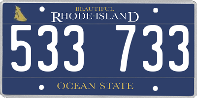 RI license plate 533733