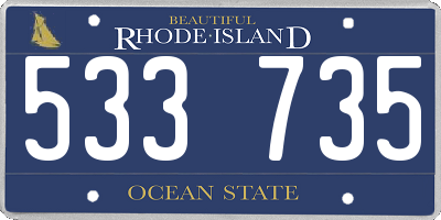 RI license plate 533735