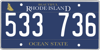 RI license plate 533736