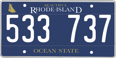 RI license plate 533737
