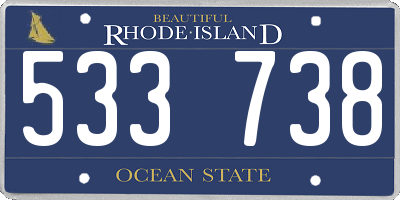 RI license plate 533738
