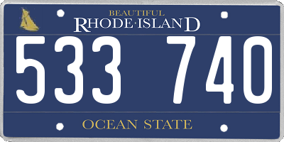 RI license plate 533740