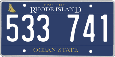 RI license plate 533741