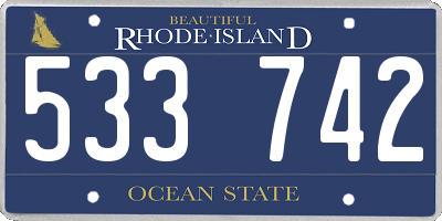 RI license plate 533742