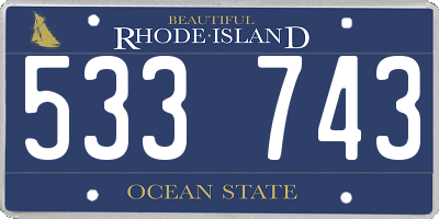 RI license plate 533743