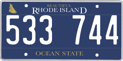 RI license plate 533744